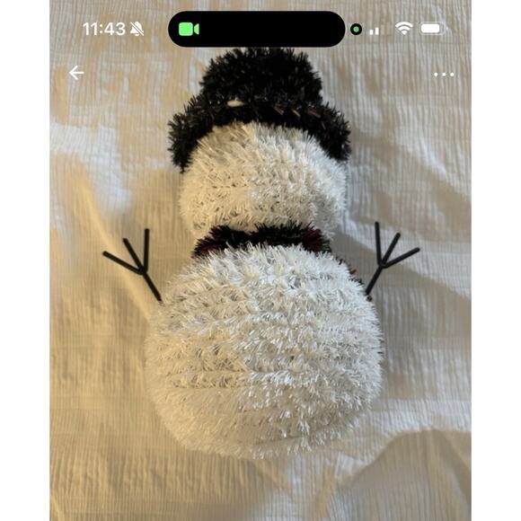 White Tinsel Snowman Home Decor Christmas Holiday Decoration - Picture 2 of 4
